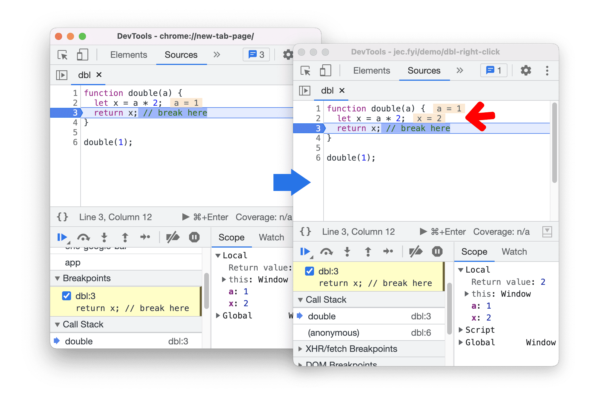Miglioramento dell'anteprima dei valori in linea durante il debug