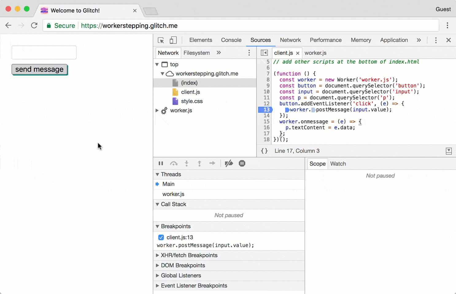 Chrome 65'te mesaj iletme koduna adım atma.