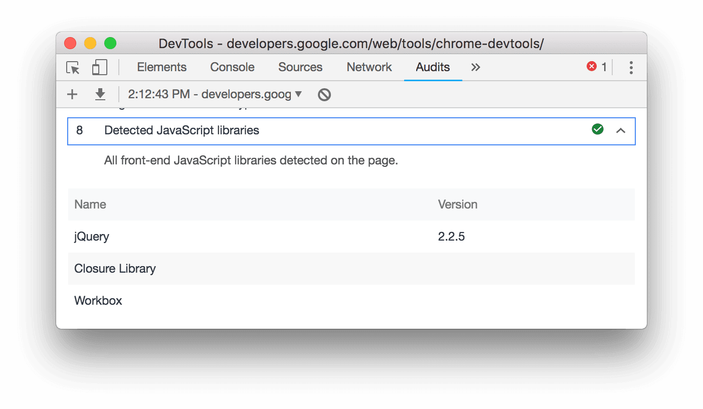 Обнаружены библиотеки JavaScript