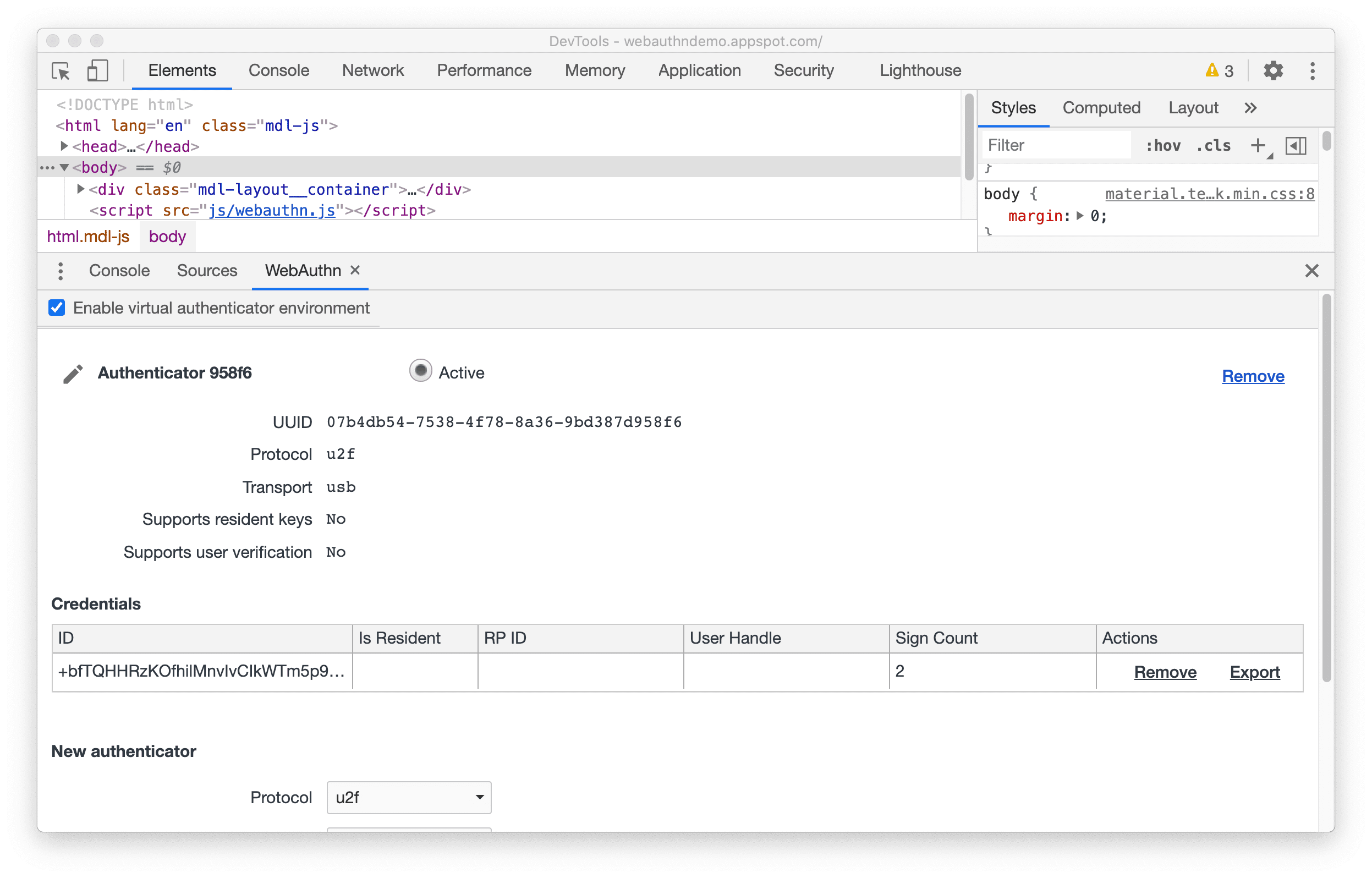 تب WebAuth