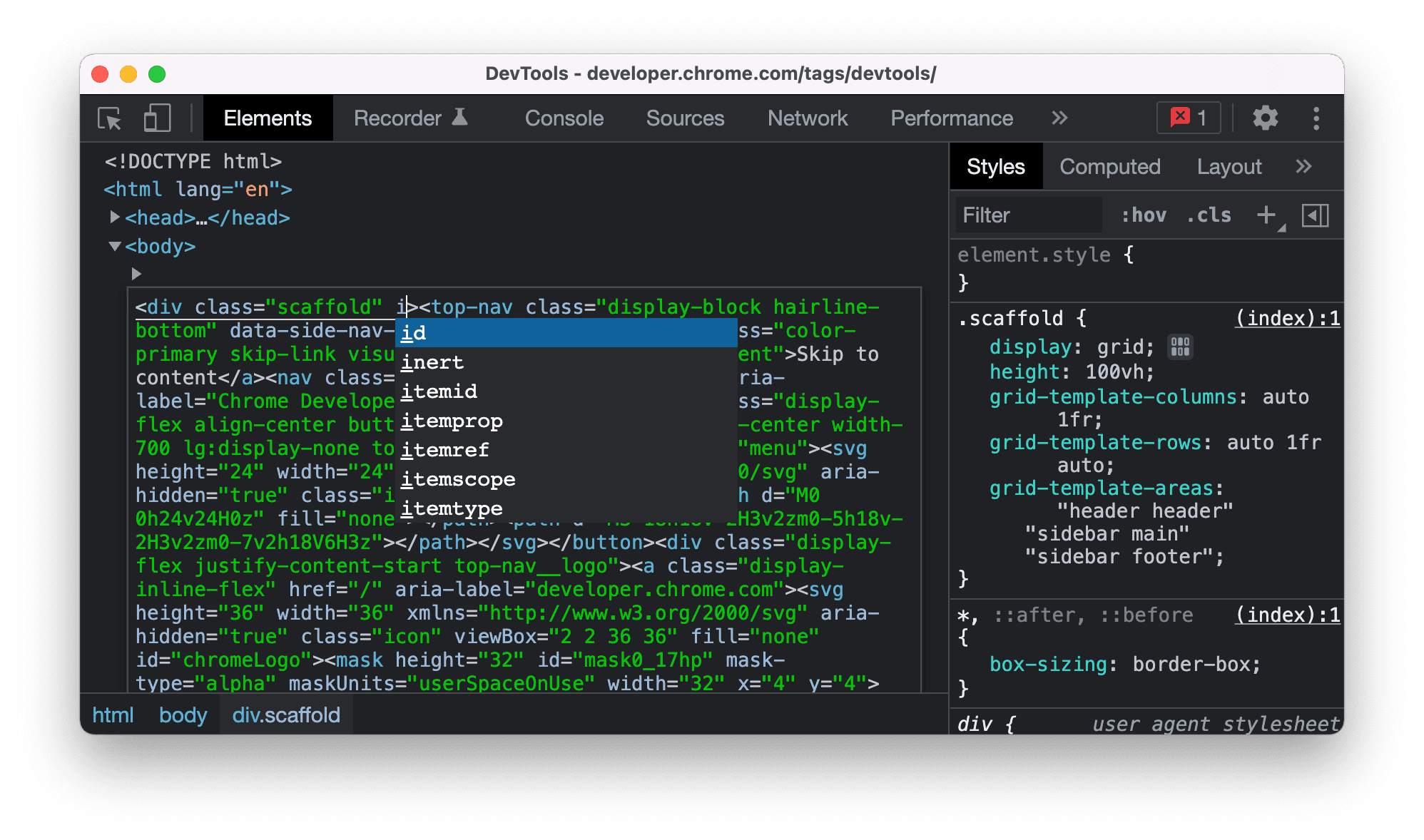 Autocompletar con la opción Editar como HTML