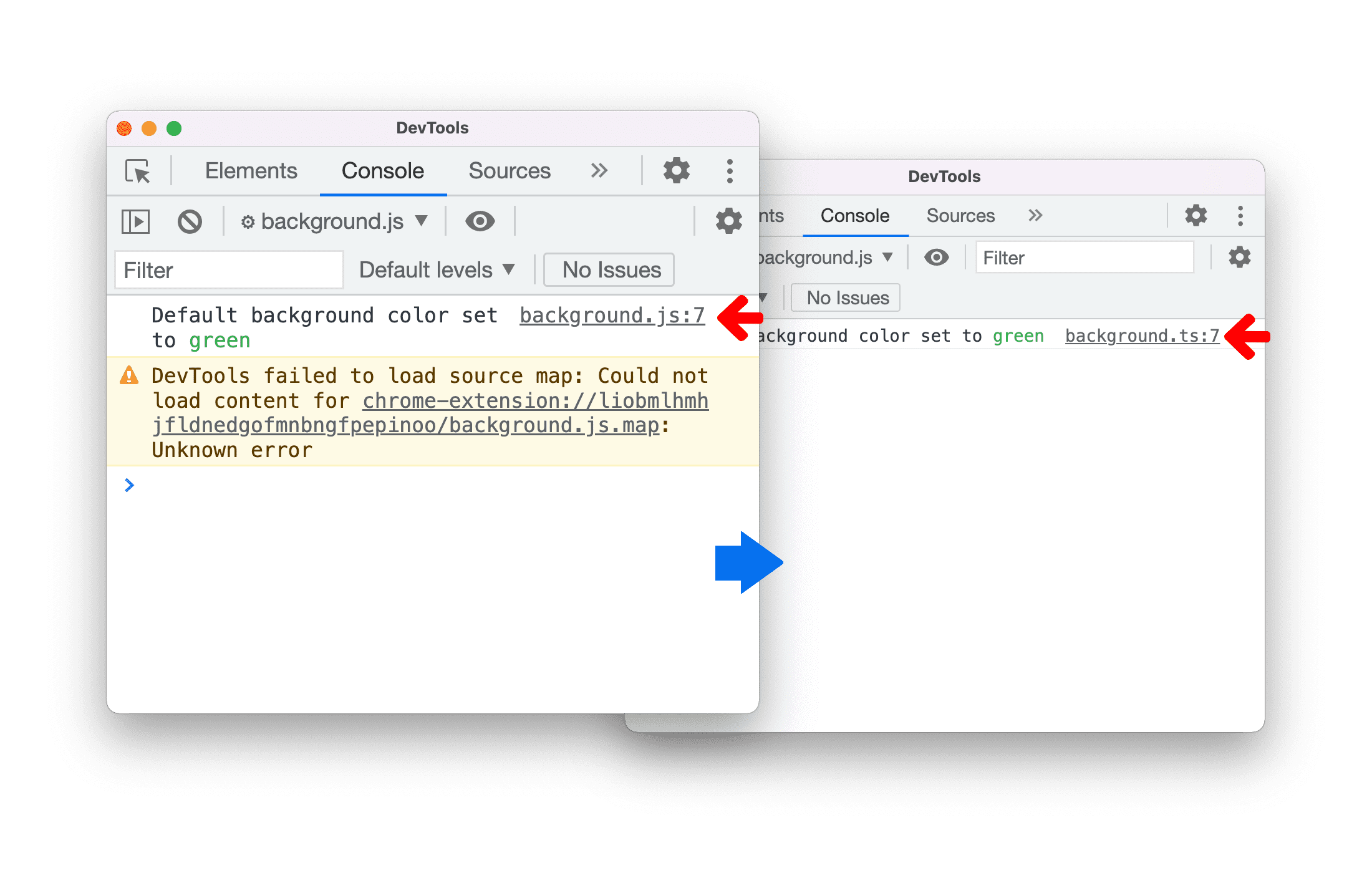 Depurar extensões do Chrome com arquivos de mapa de origem
