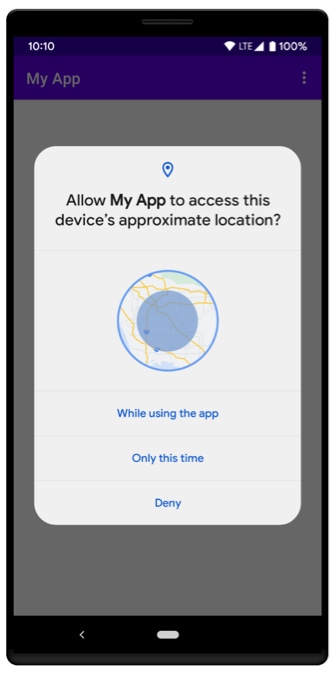 Toestemmingsverzoek voor een Android-app.