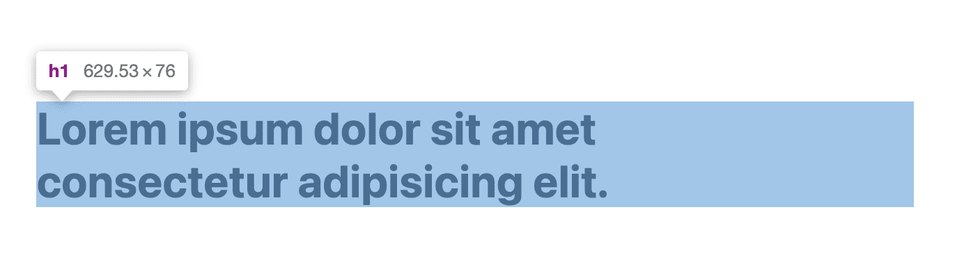 Başlık, önceki DevTools'ta olduğu gibi vurgulanır ancak bu sefer tüm genişliği kaplamaz. Metin, sondan önce yeni bir satırla başladığı için dengeli bir metin bloğudur.