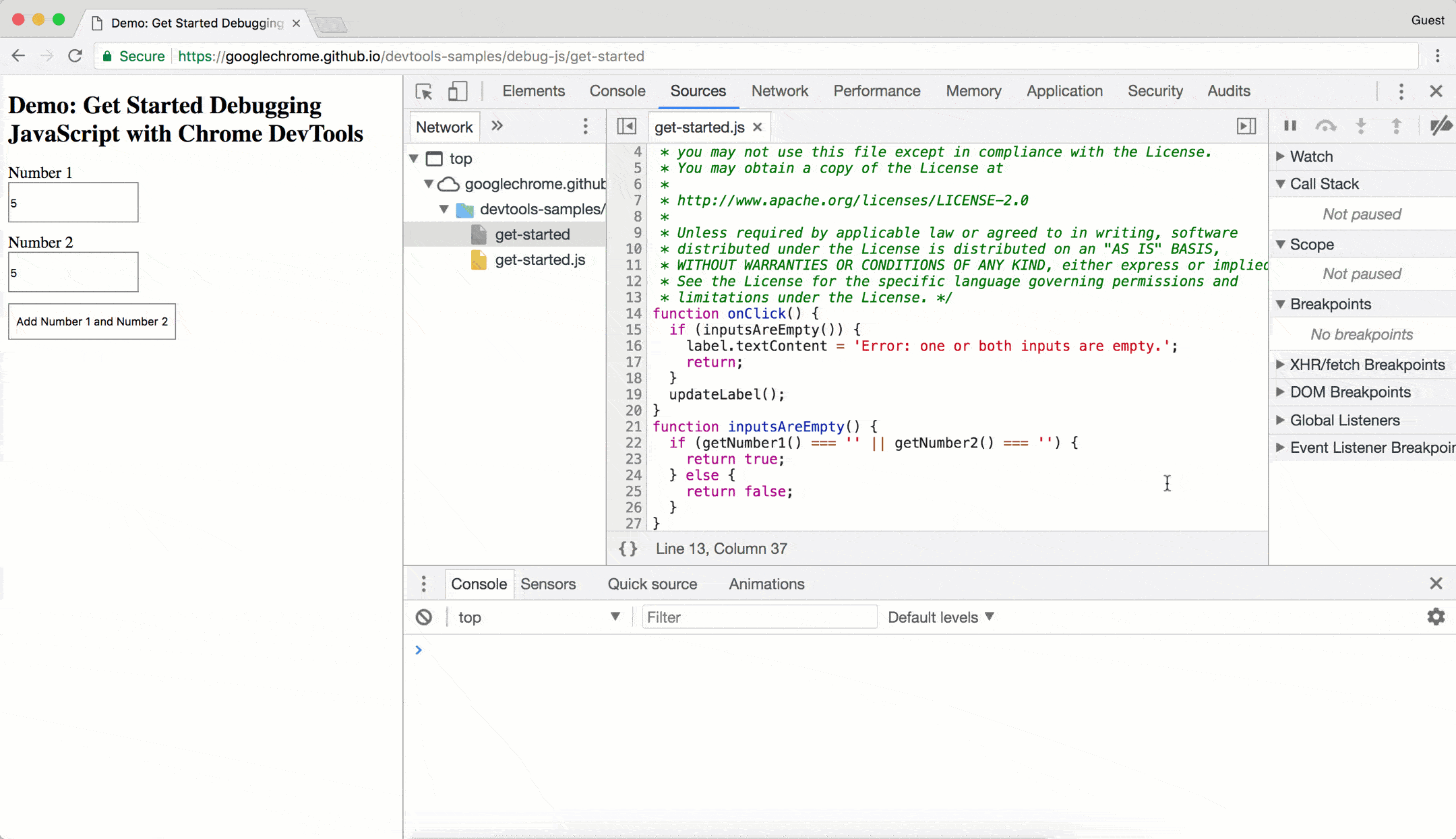 Düzenleyici sekmesinde JavaScript'i düzenleme