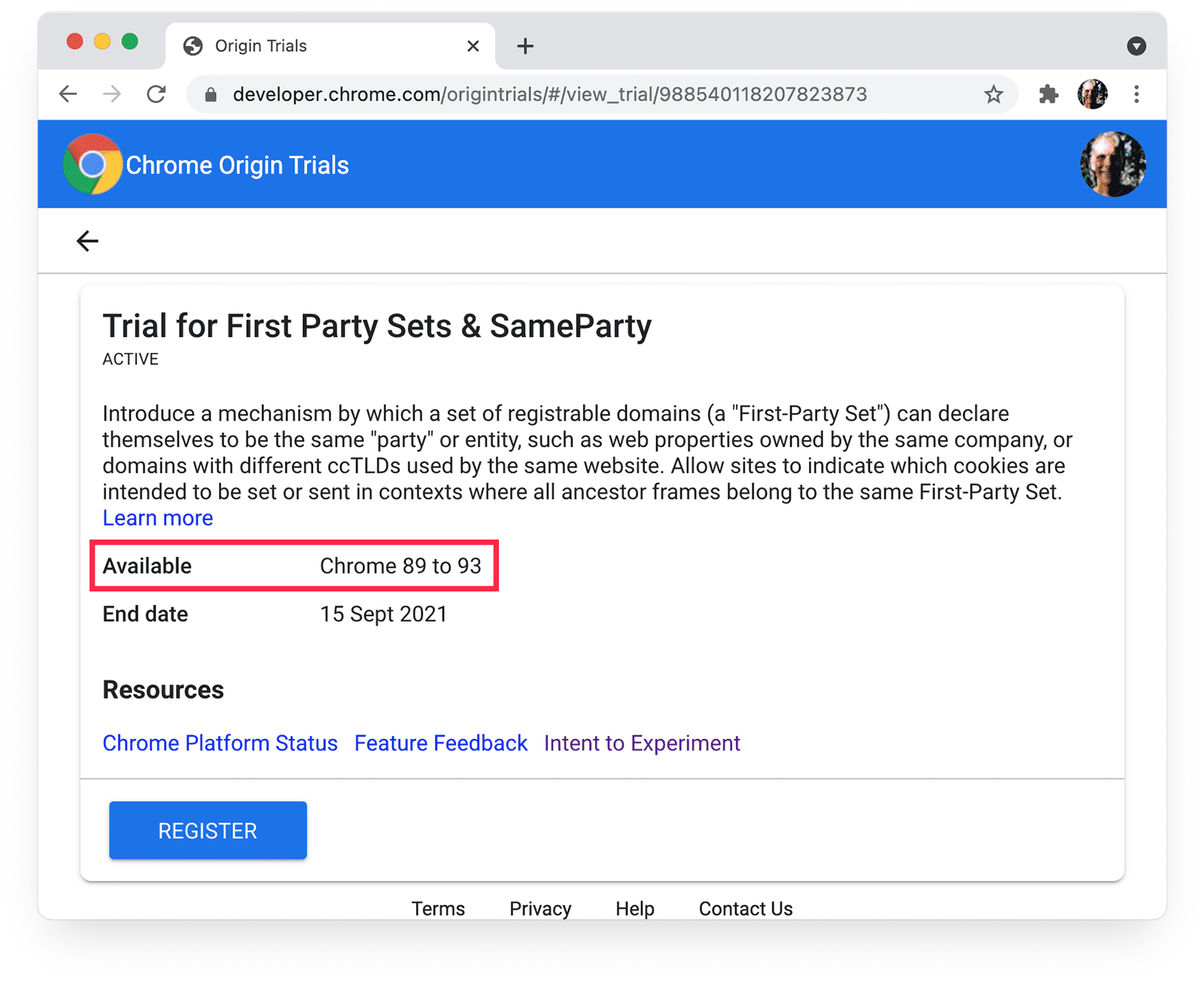 第一方集合和 SameParty 的 Chrome 來源試用，並強調 Chrome 可用性